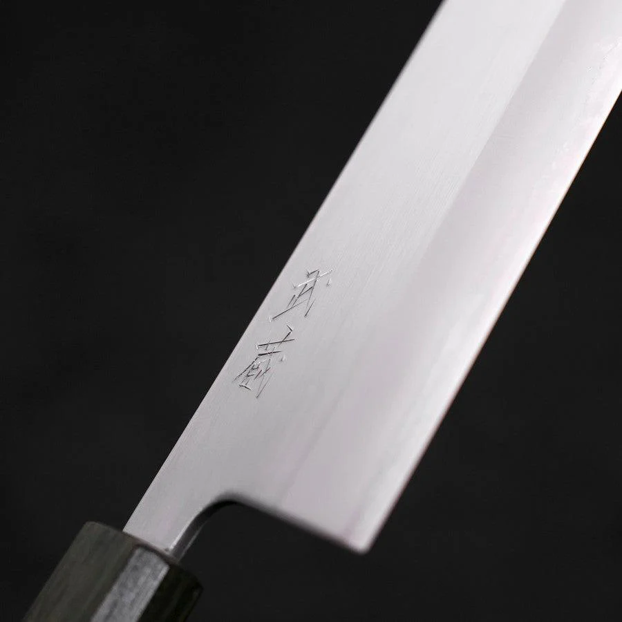 Nakiri White Steel #1 Edelstahlummantelung Poliert Grüner Urushi Griff 165mm - Image 3