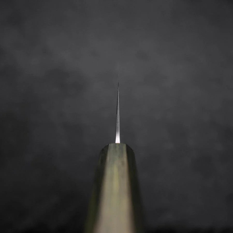 Nakiri White Steel #1 Edelstahlummantelung Poliert Grüner Urushi Griff 165mm - Image 4