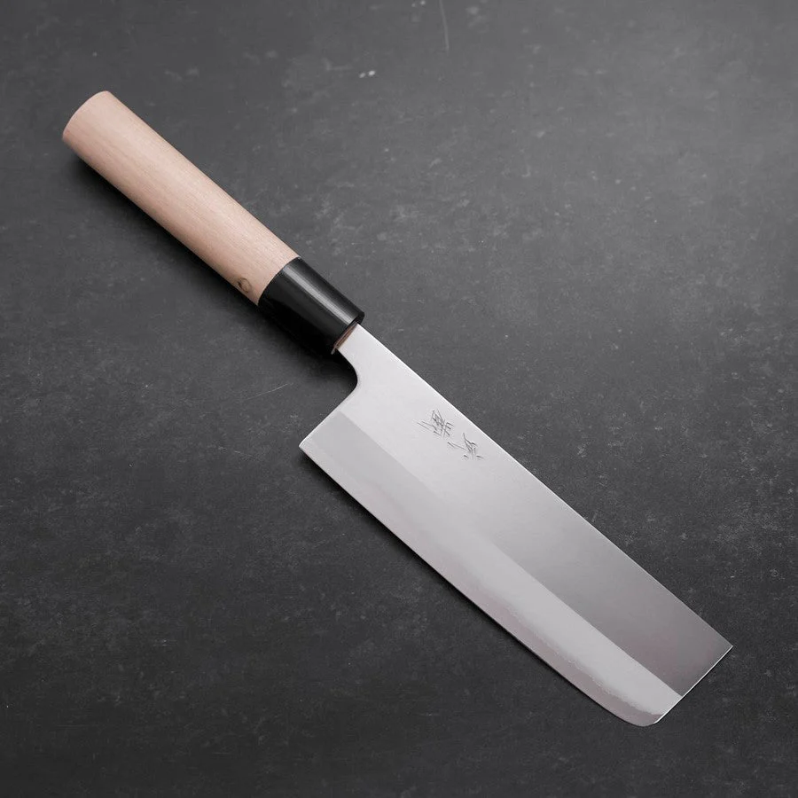 Nakiri White Steel #1 Poliert Büffelhorn und Magnolienholz Griff 165mm