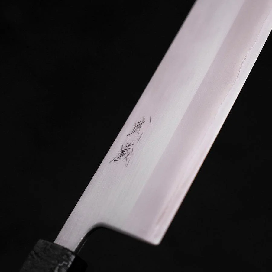 Nakiri White Steel #1 Poliert Schwarzer Ishime Urushi Griff 165mm - Image 3