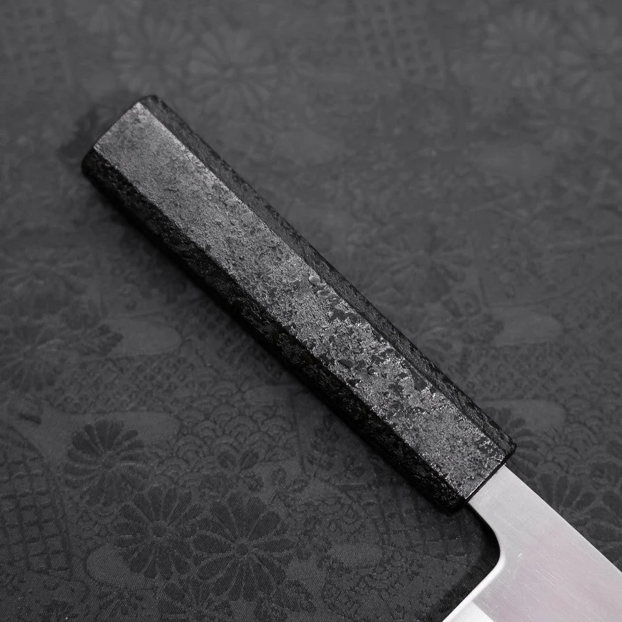 Nakiri White Steel #1 Poliert Schwarzer Ishime Urushi Griff 165mm - Image 6