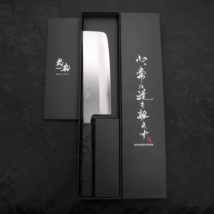 Nakiri White Steel #1 Poliert Schwarzer Ishime Urushi Griff 165mm - Image 8