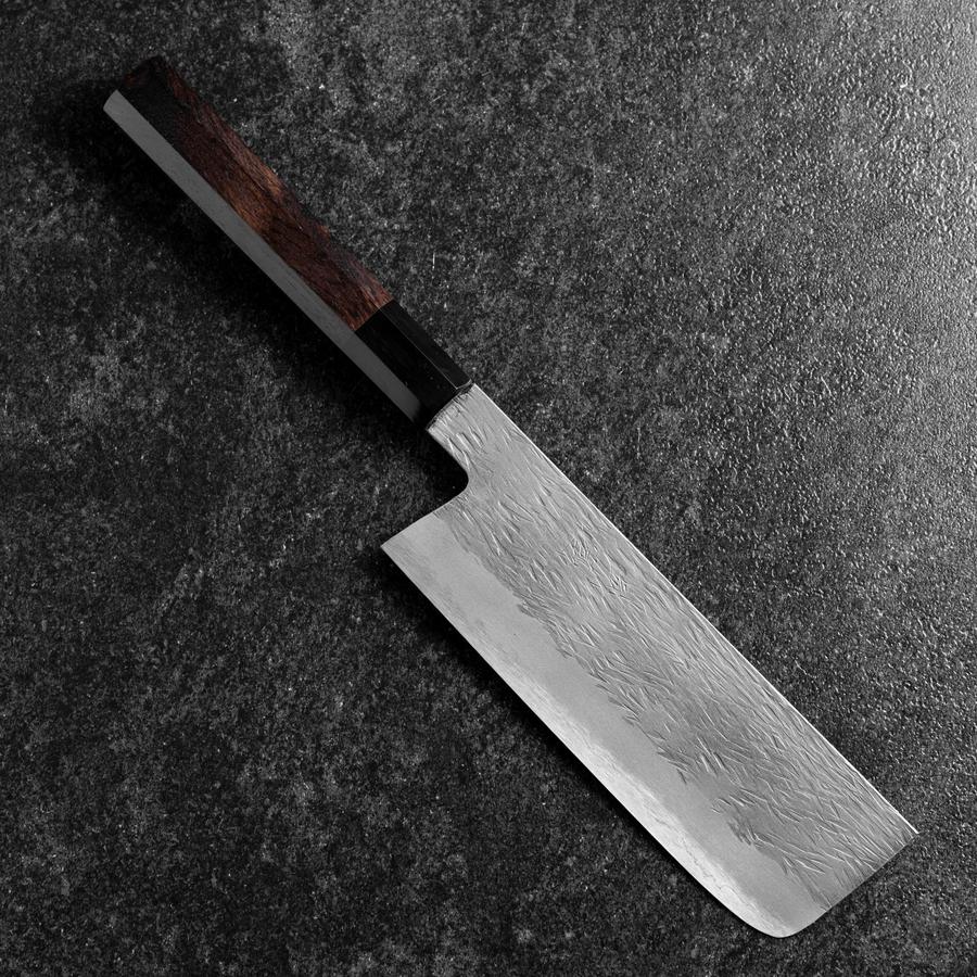 Nakiri White Steel #1 Tsuchime Büffelhorn und Ebenholz Griff 165mm