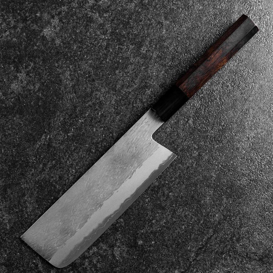 Nakiri White Steel #1 Tsuchime Büffelhorn und Ebenholz Griff 165mm - Image 2