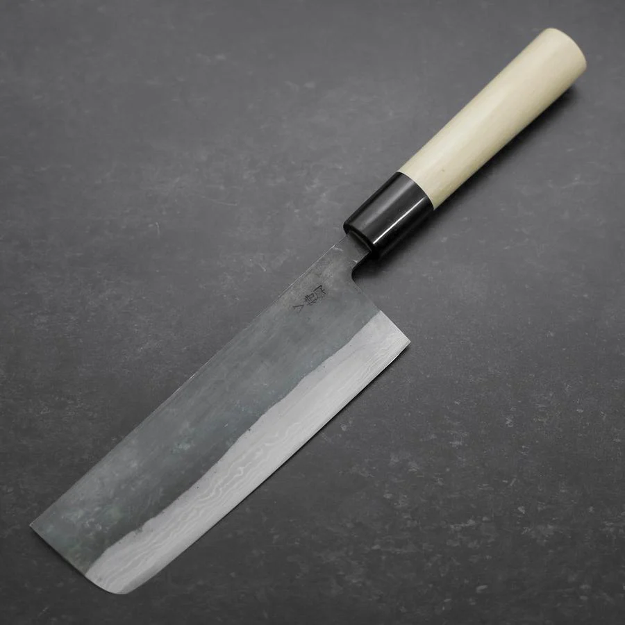 Nakiri White Steel #2 Damast Büffelhorn und Magnolienholz Griff 165mm - Image 2
