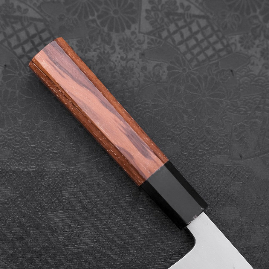 Nakiri White Steel #2 Kasumi Büffelhorn und Teakholz Griff 165mm - Image 6