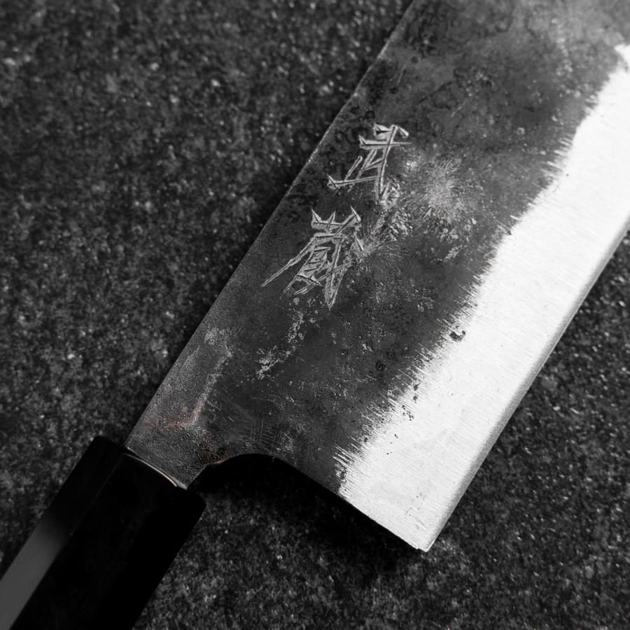 Nakiri White Steel #2 Kurouchi Büffelhorn und Bubinga Griff 165mm - Image 3