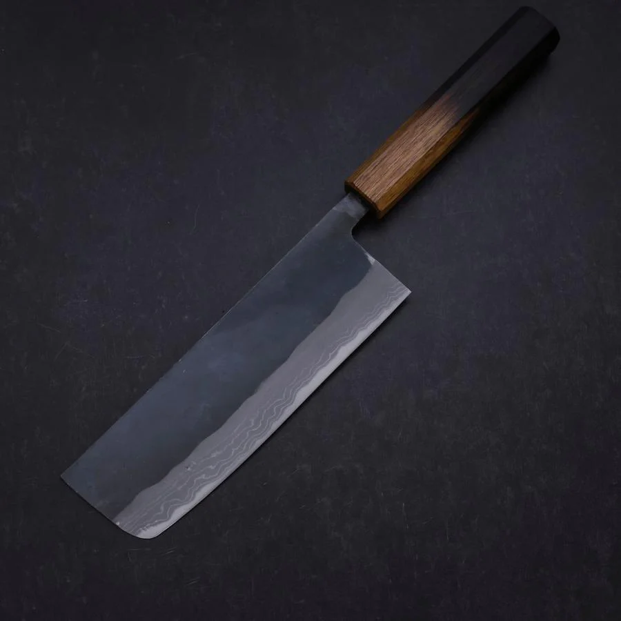 Nakiri White Steel #2 Kurouchi Damast Yaki Urushi Griff 165mm - Image 2