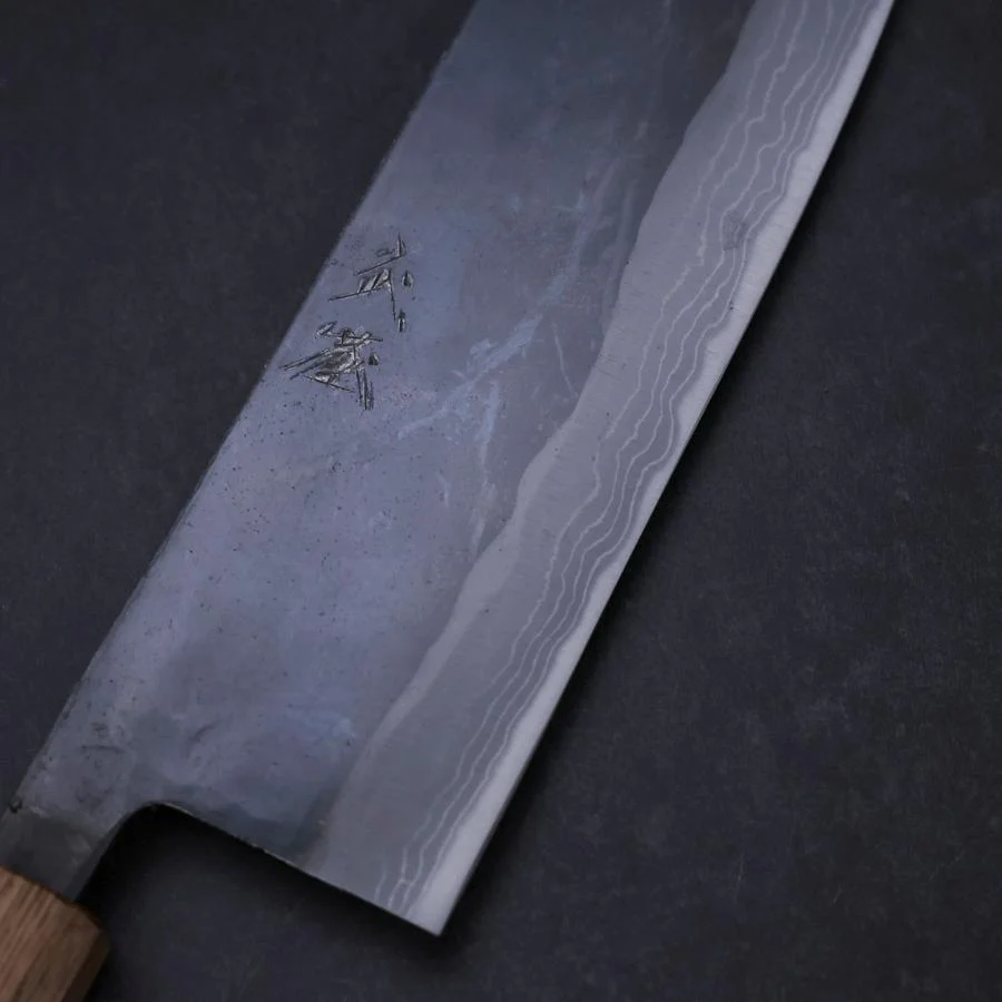 Nakiri White Steel #2 Kurouchi Damast Yaki Urushi Griff 165mm - Image 3