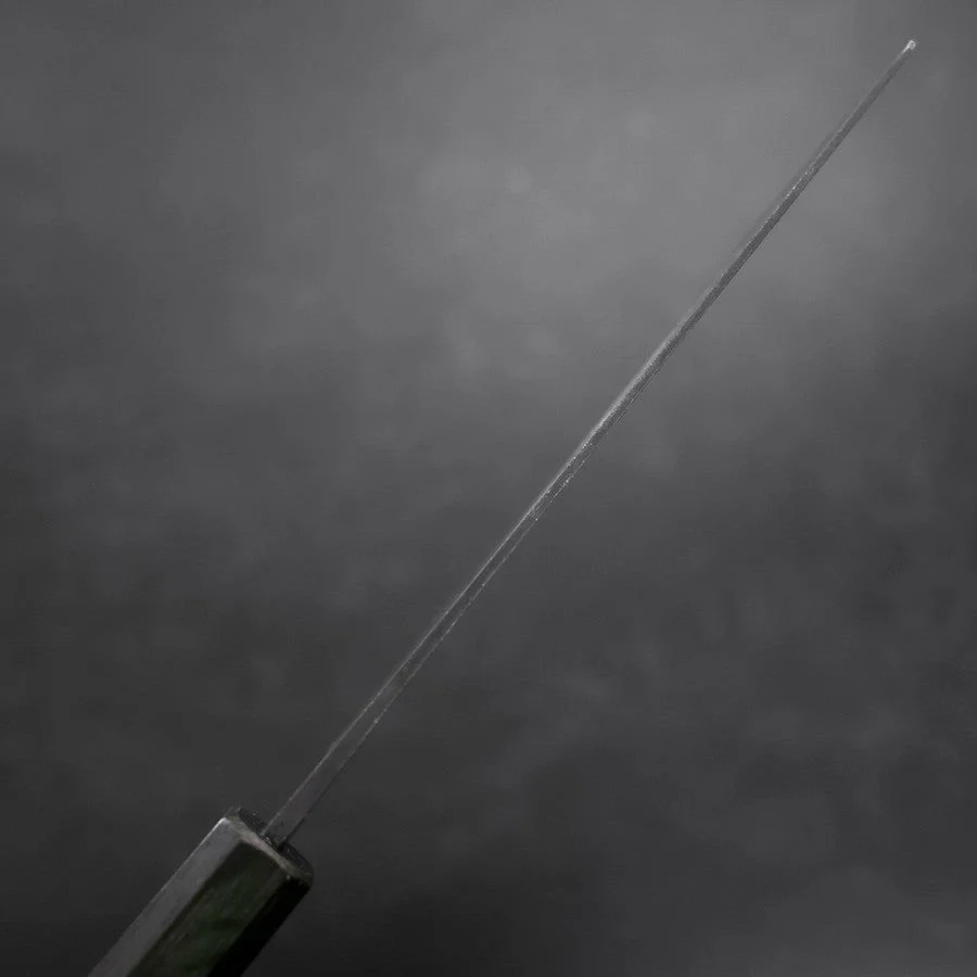 Nakiri White Steel #2 Kurouchi Grüner Urushi Griff 165mm - Image 5