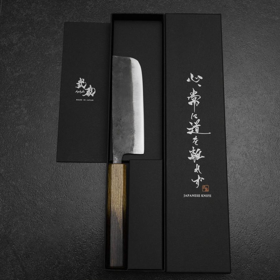 Nakiri White Steel #2 Kurouchi Yaki Urushi Griff 135mm - Image 8