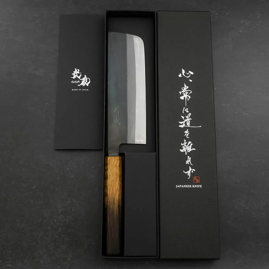 Nakiri White Steel #2 Kurouchi Yaki Urushi Griff 165mm - Image 8