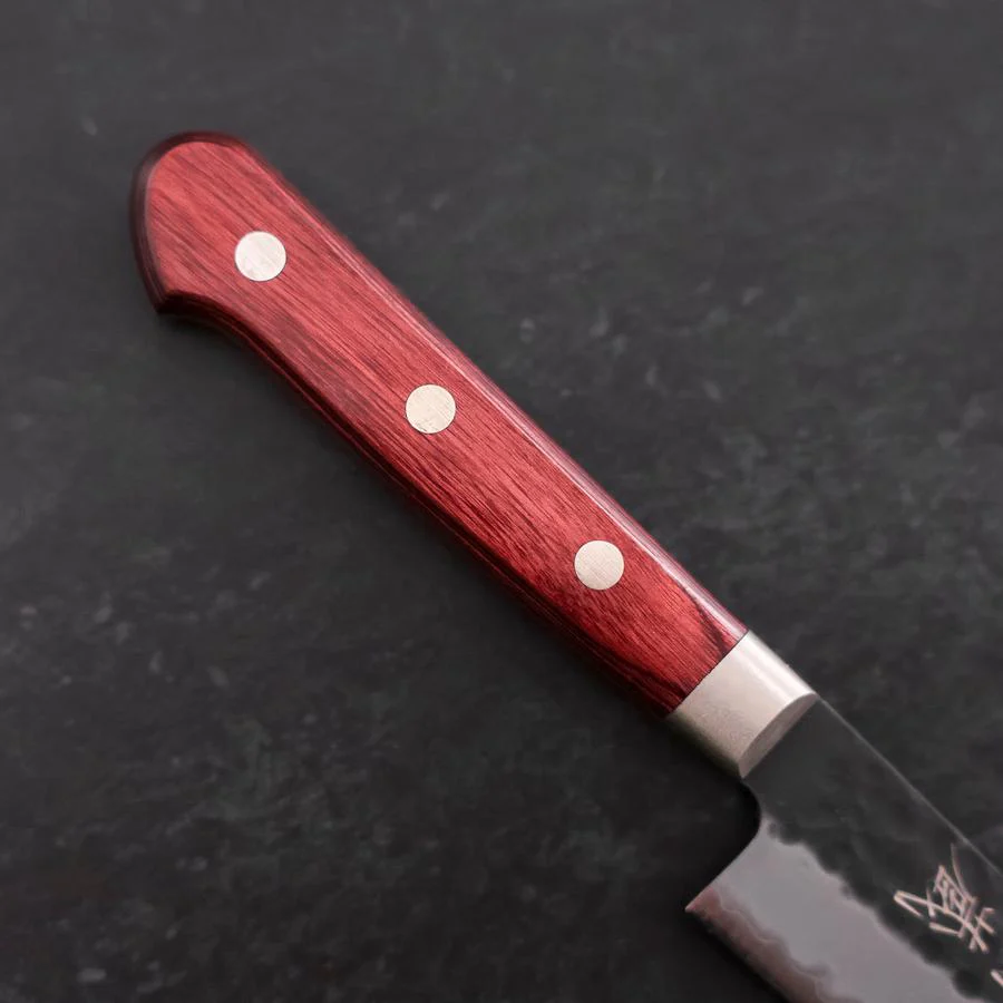 Petty Aogami Super Edelstahlummantelung Kurouchi Tsuchime Roter Westlicher Griff 150mm - Image 6