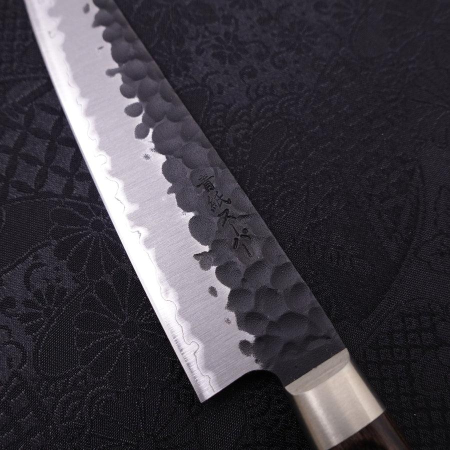 Petty Aogami-Super Edelstahlummantelung Kurouchi Tsuchime Westlicher Griff 135mm - Image 3