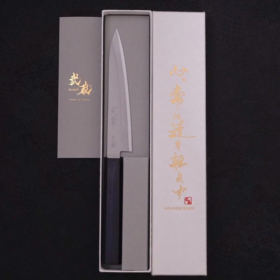 Petty Aogami-Super Edelstahlummantelung Poliert Dunkelblauer Griff 145mm - Image 8