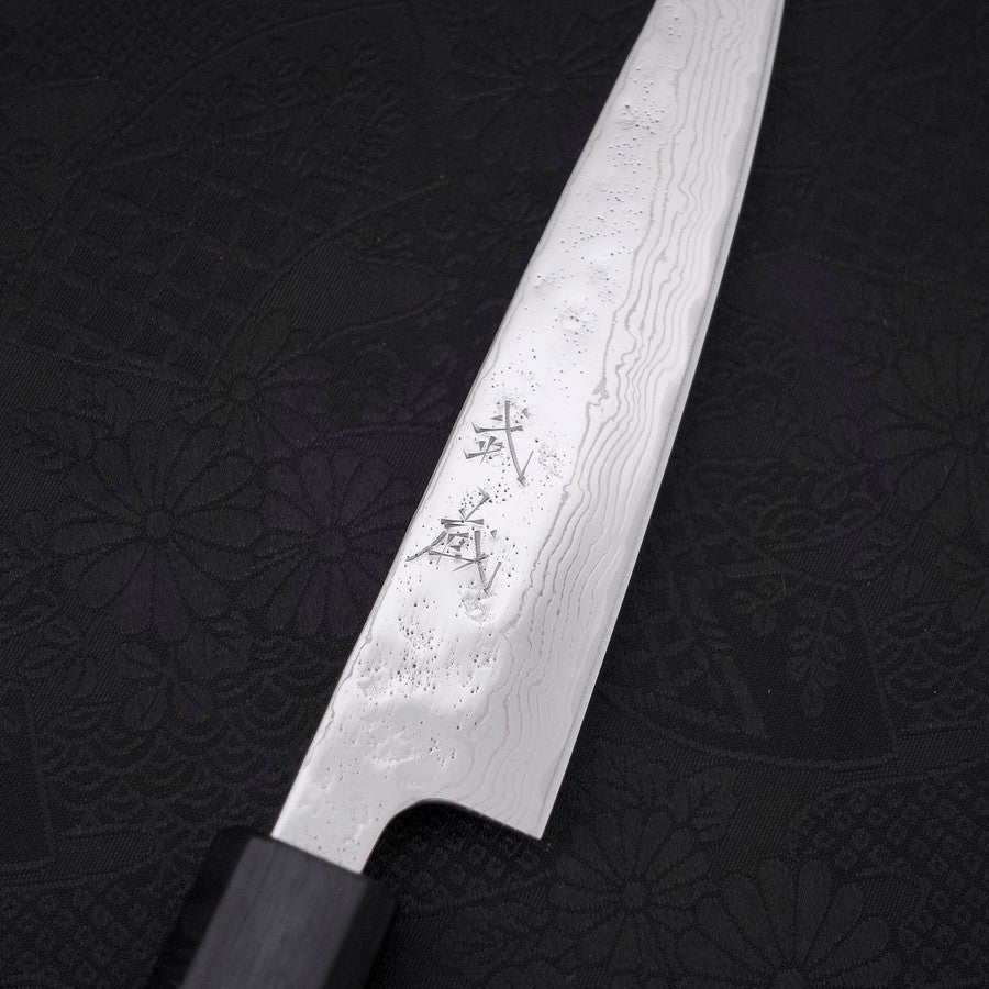 Petty AUS-10 Nashiji Damast Dunkelblauer Urushi Griff 135mm - Image 3
