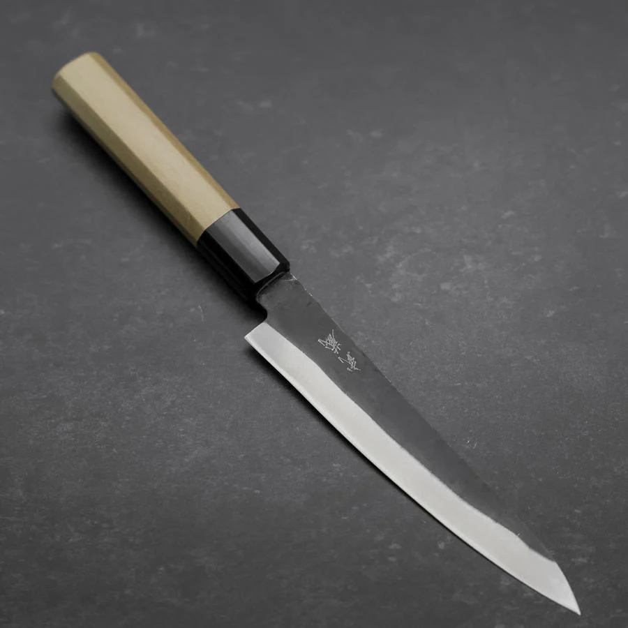 Petty Blue Steel #1 Edelstahlummantelung Kurouchi Büffelhorn und Magnolienholz Griff 150mm
