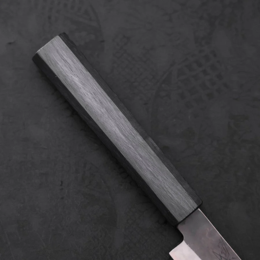 Petty Blue Steel #1 Edelstahlummantelung Kurouchi Dunkelblauer Urushi Griff 150mm - Image 6