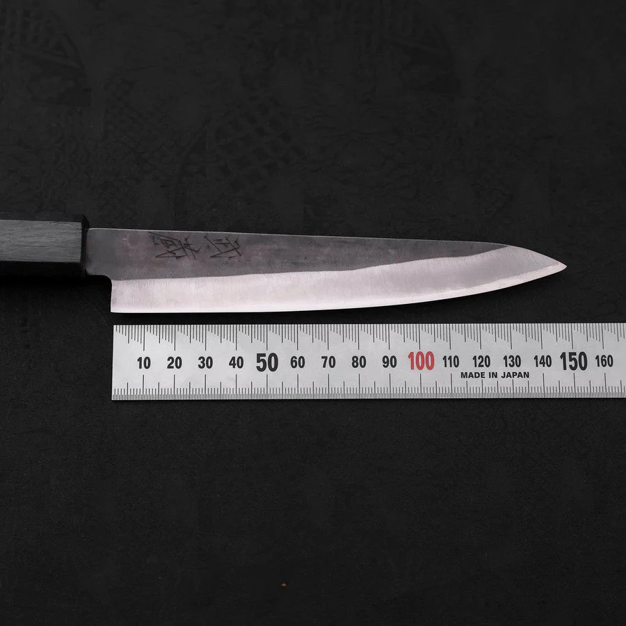 Petty Blue Steel #1 Edelstahlummantelung Kurouchi Dunkelblauer Urushi Griff 150mm - Image 7