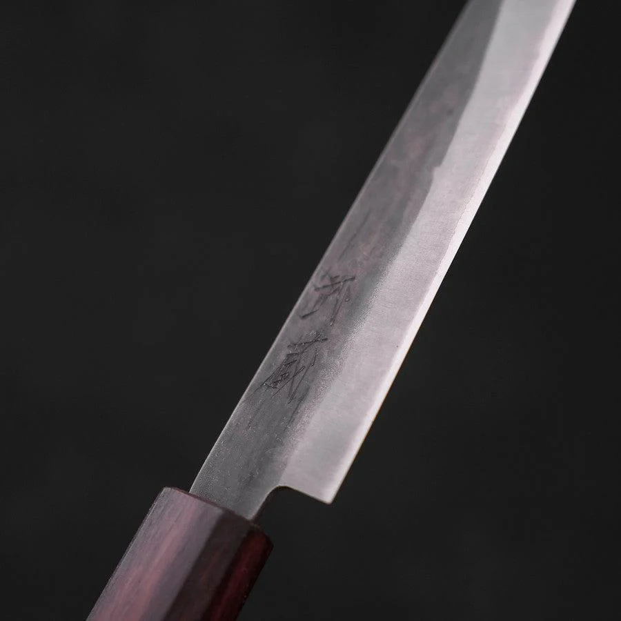 Petty Blue Steel #1 Edelstahlummantelung Kurouchi Lila Urushi Griff 150mm - Image 3