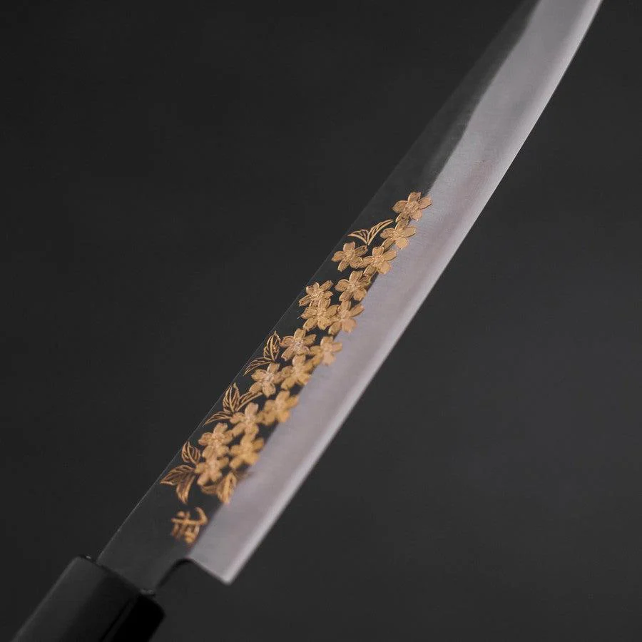 Petty Blue Steel #1 Kurouchi Chokin "Sakura" Büffelhorn und Ebenholz Griff 150mm - Image 3