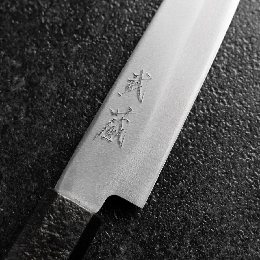 Petty Blue Steel #1 Edelstahlummantelung Poliert Schwarzer Urushi Griff 150mm - Image 3