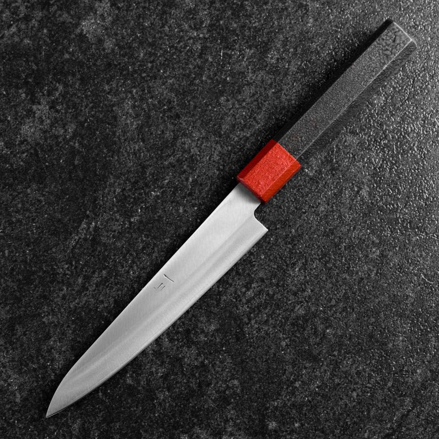 Petty Blue Steel #1 Edelstahlummantelung Poliert Rot-Schwarzer Urushi Griff 150mm - Image 2