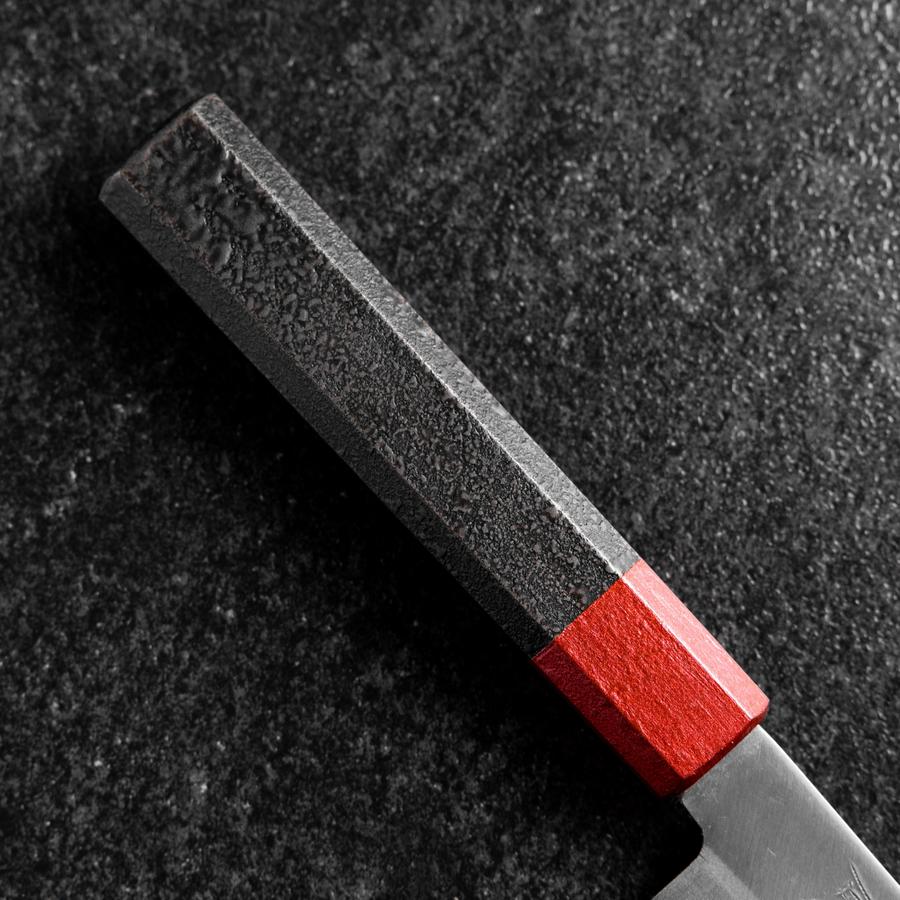 Petty Blue Steel #1 Edelstahlummantelung Poliert Rot-Schwarzer Urushi Griff 150mm - Image 6