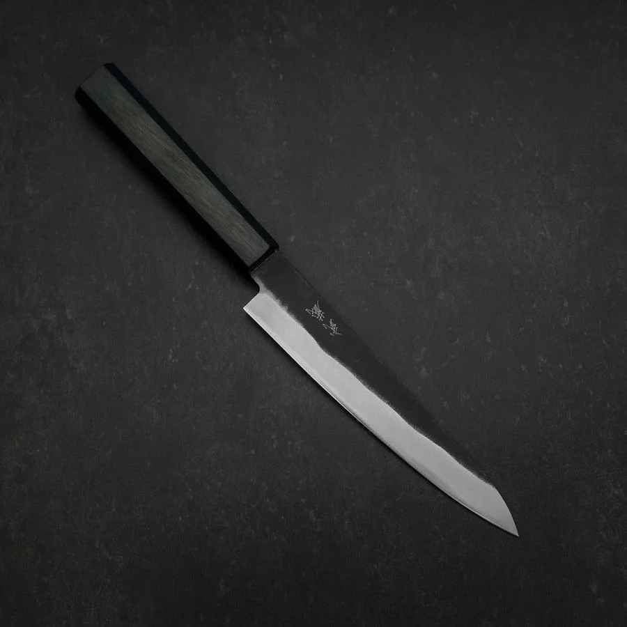 Petty Blue Steel #2 Kurouchi Dunkelblauer Urushi Griff 150mm