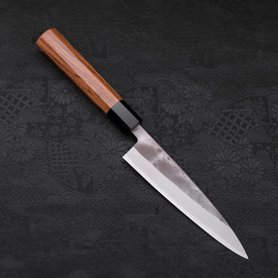 Petty Blue Steel #2 Edelstahlummantelung Nashiji Büffelhorn und Teakholz Griff 135mm
