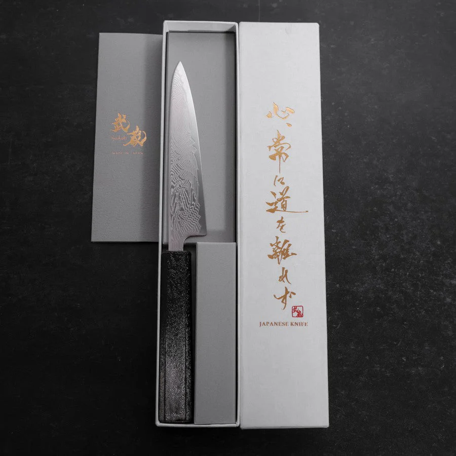 Petty SLD Wellen Nickel Damast Silber-Muster Urushi Griff 135mm - Image 8