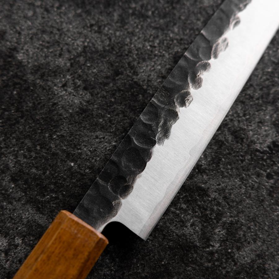Petty Edelstahlummantelung AUS-8 Kurouchi Tsuchime Yaki Urushi Griff 155mm - Image 3