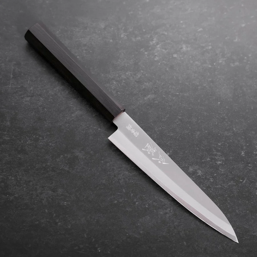 Petty Aogami Super Edelstahlummantelung Poliert Büffelhorn und Ebenholz Griff 145mm