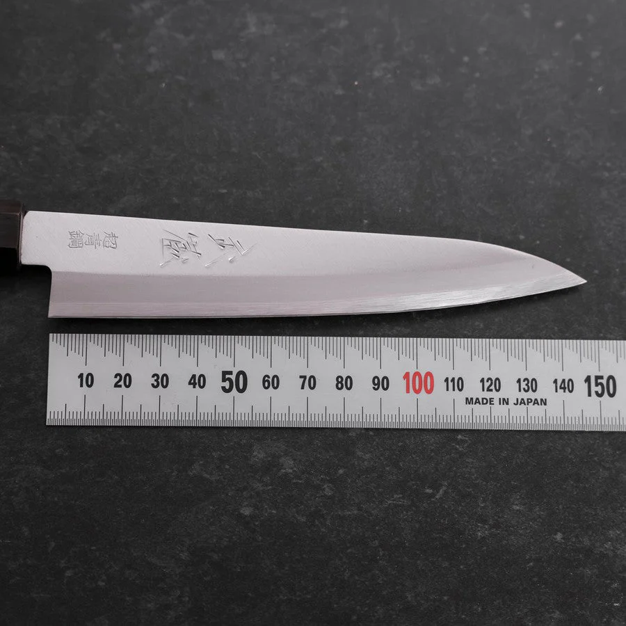 Petty Aogami Super Edelstahlummantelung Poliert Büffelhorn und Ebenholz Griff 145mm - Image 7