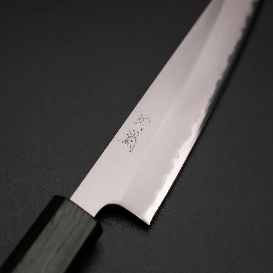 Petty Edelstahlummantelung White Steel #1 Poliert Grüner Urushi Griff 150mm - Image 3