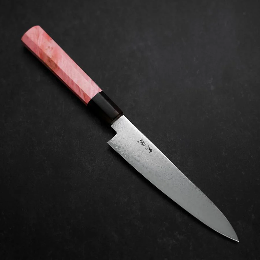 Petty VG-10 Damast Dunkler Rosa Büffelhorn und Ahornholz Griff 150mm