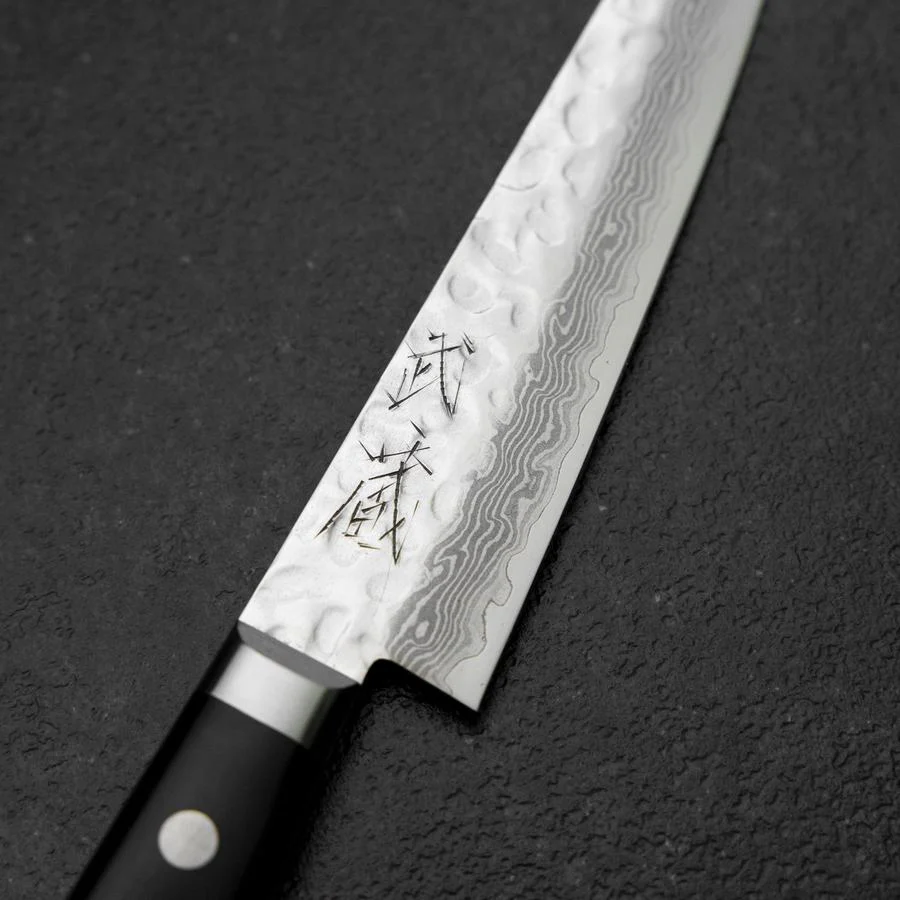 Petty VG-10 Kagami Tsuchime Damast Westlicher Schwarzer Griff 135mm - Image 3