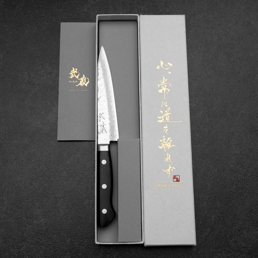Petty VG-10 Kagami Tsuchime Damast Westlicher Schwarzer Griff 135mm - Image 8