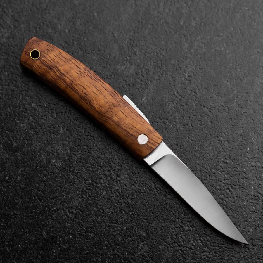 Taschenmesser AUS-8 Hawaiian Koa Outdoor-Messer 55mm mit Lederscheide