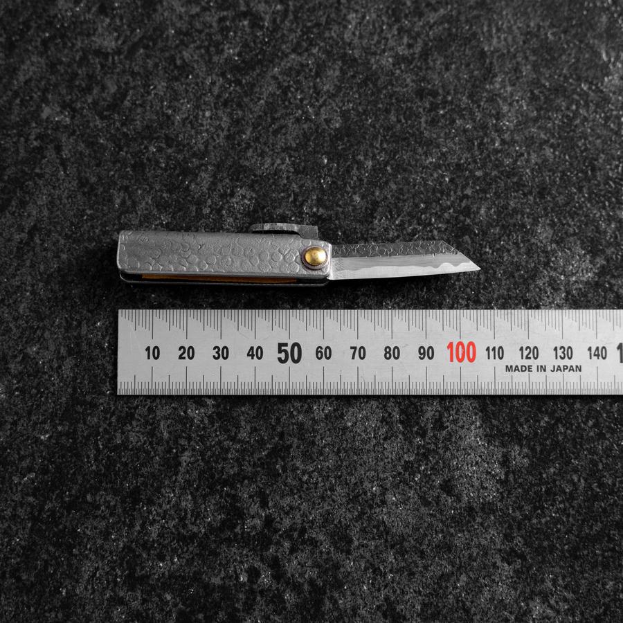 Taschenmesser White Steel #2 45mm Carbon Kurouchi Tsuchime Knifegata mit Paulownia Holz-Box - Image 7