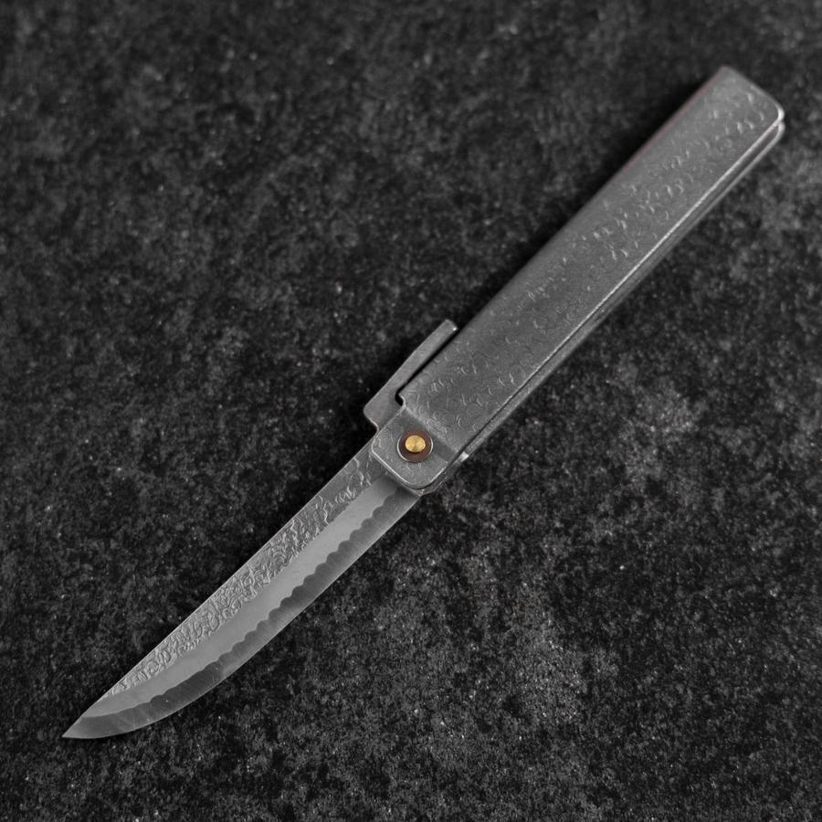 Taschenmesser White Steel #2 90mm Carbon Tsuchime Kengata mit Paulownia-Holzbox - Image 2