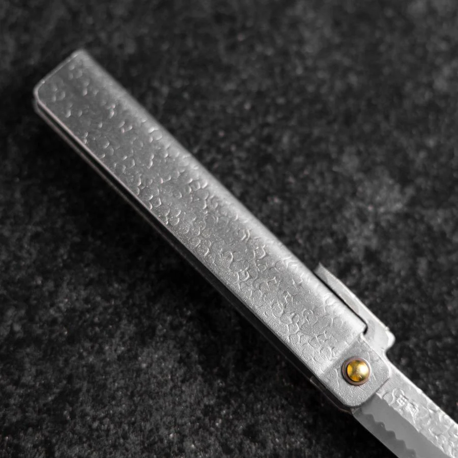 Taschenmesser White Steel #2 90mm Carbon Tsuchime Kengata mit Paulownia-Holzbox - Image 4
