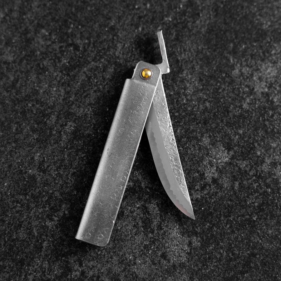 Taschenmesser White Steel #2 90mm Carbon Tsuchime Kengata mit Paulownia-Holzbox - Image 6