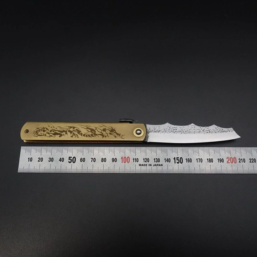 Higonokami Ryubu-Drache Messing Blue Steel 100mm - Image 3