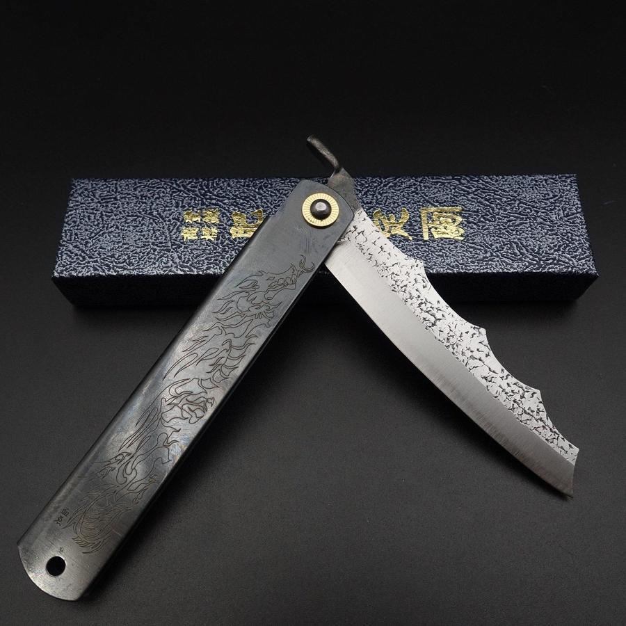 Higonokami Ryubu-Drache Schwarz Blue Steel 100mm - Image 5