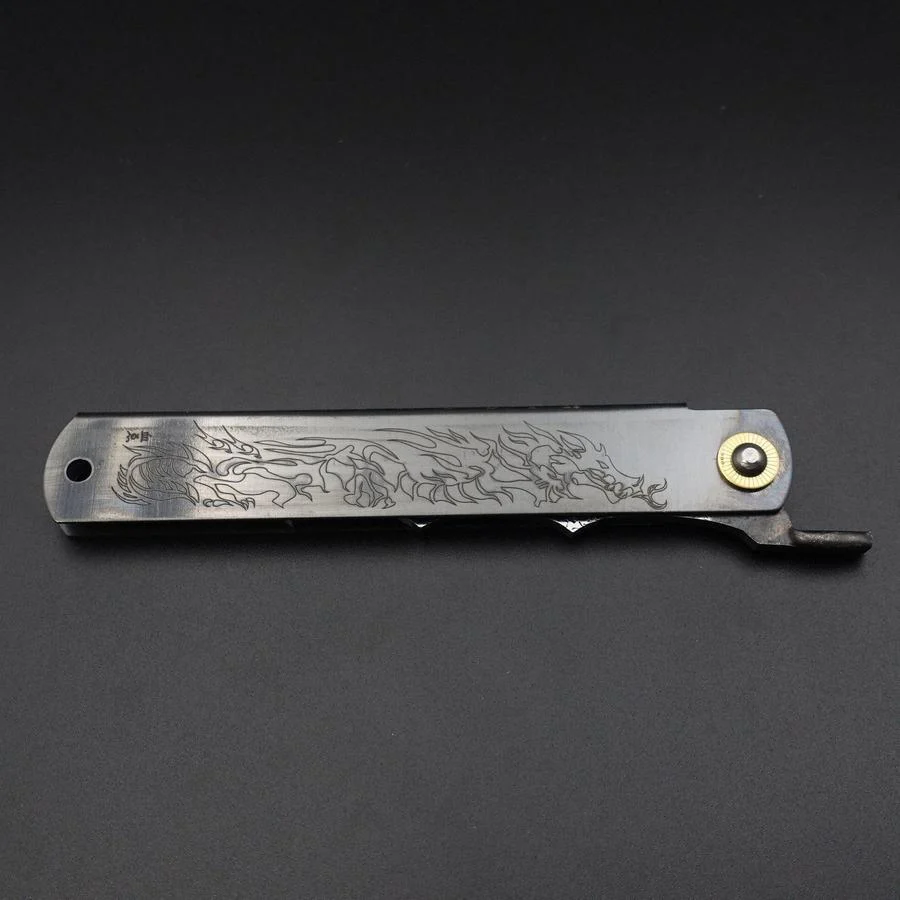 Higonokami Ryubu-Drache Schwarz Blue Steel 100mm - Image 8