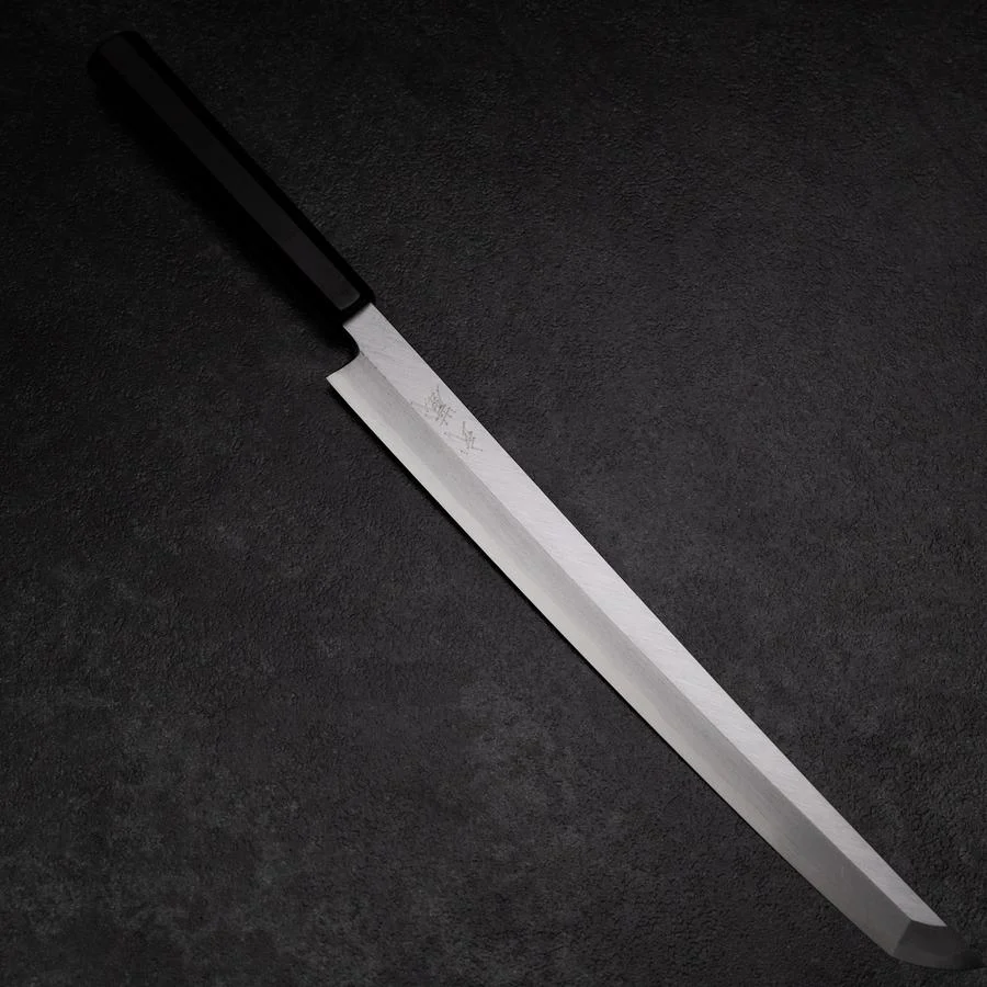 Sakimaru Takohiki Blue Steel #2 Kasumi Büffelhorn und Ebenholz Griff 300mm