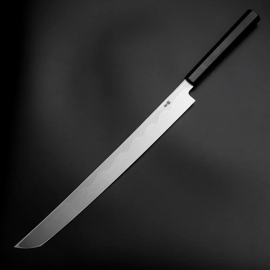 Sakimaru Takohiki Blue Steel #2 Kasumi Büffelhorn und Ebenholz Griff 320mm - Image 2
