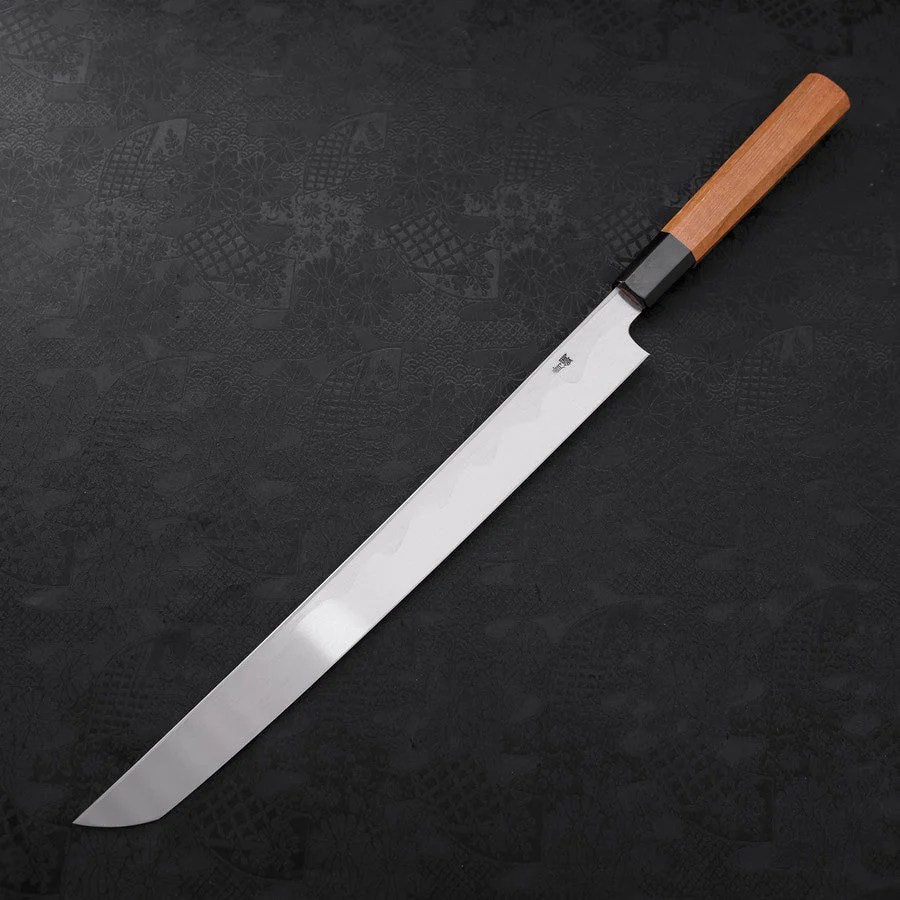 Sakimaru Takohiki Blue Steel #2 Kasumi Büffelhorn und Teakholz Griff 330mm - Image 2