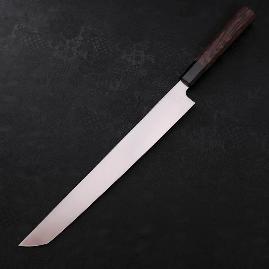 Sakimaru Takohiki Blue Steel #2 Kurouchi Büffelhorn und Wenge Griff 300mm - Image 2